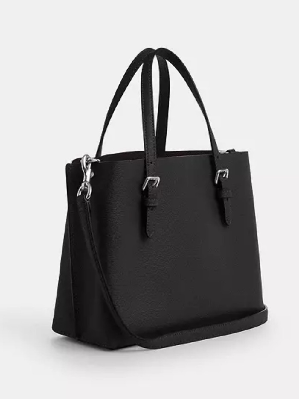 Coach Black Pebbled Leather Tote with Removable Crossbody Strap - Picture 4 of 12